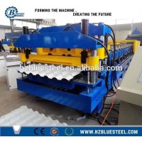 Hydraulic Automatic Roof Tile Roll Forming Machine, Color Steel Glazed Step Roof Tile Sheet Roll Forming Machine For Roof Use